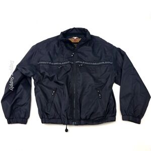 Harley Davidson‎ Mens Jacket Soft Sheel Nylon Sz Medium Black CA 03402